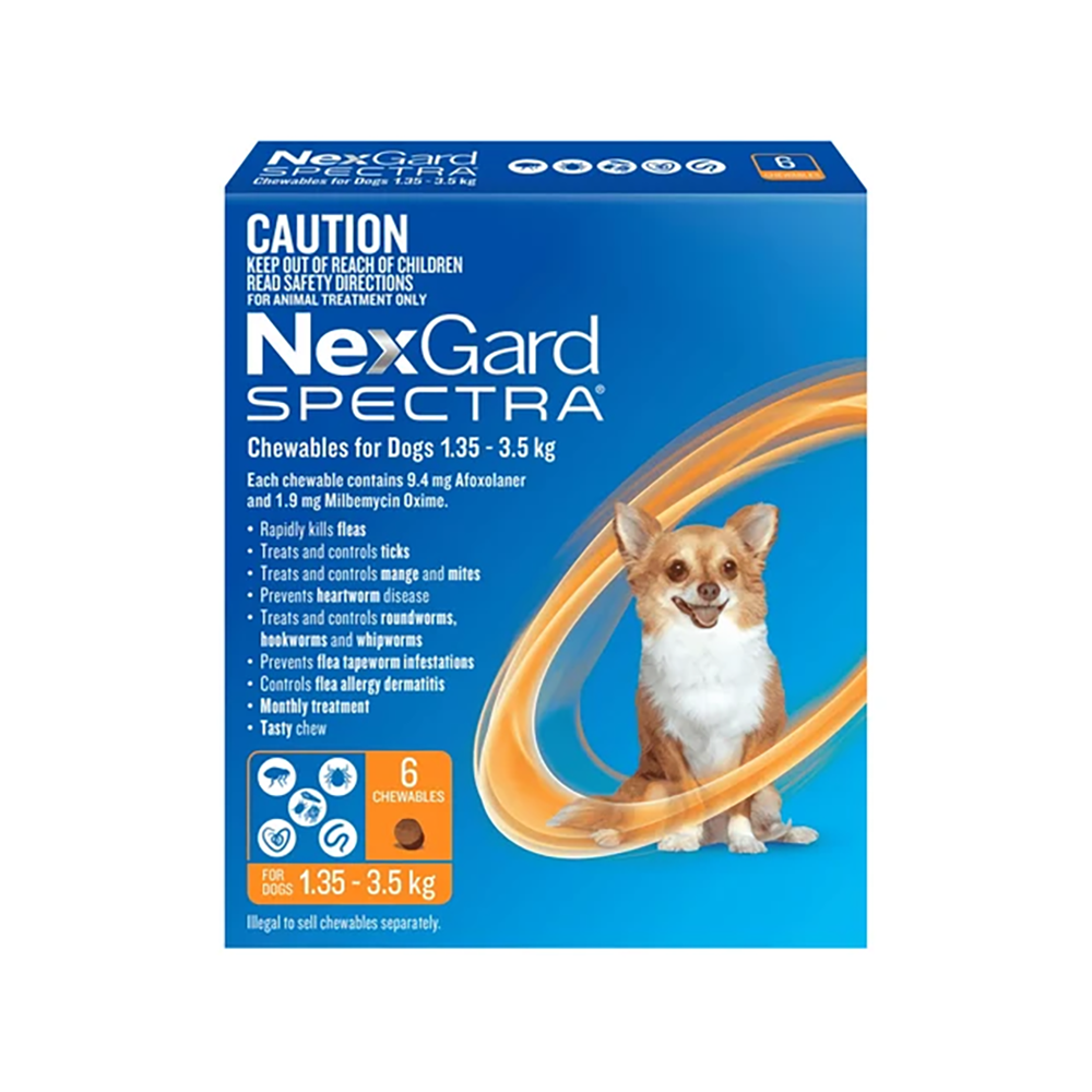 Nexgard Spectra Very Small Dogs (1.35 - 3.5kg) Orange